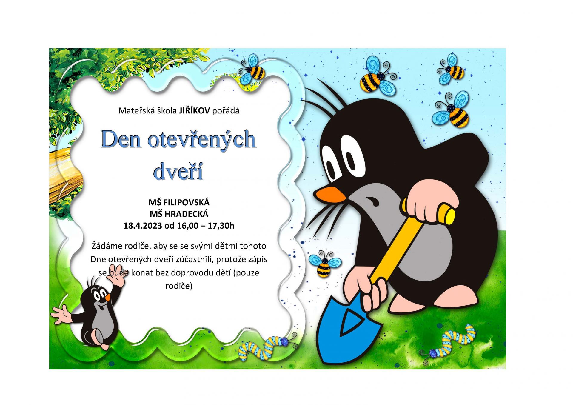 MŠ Jiříkov pořádá Den otevřených dveří