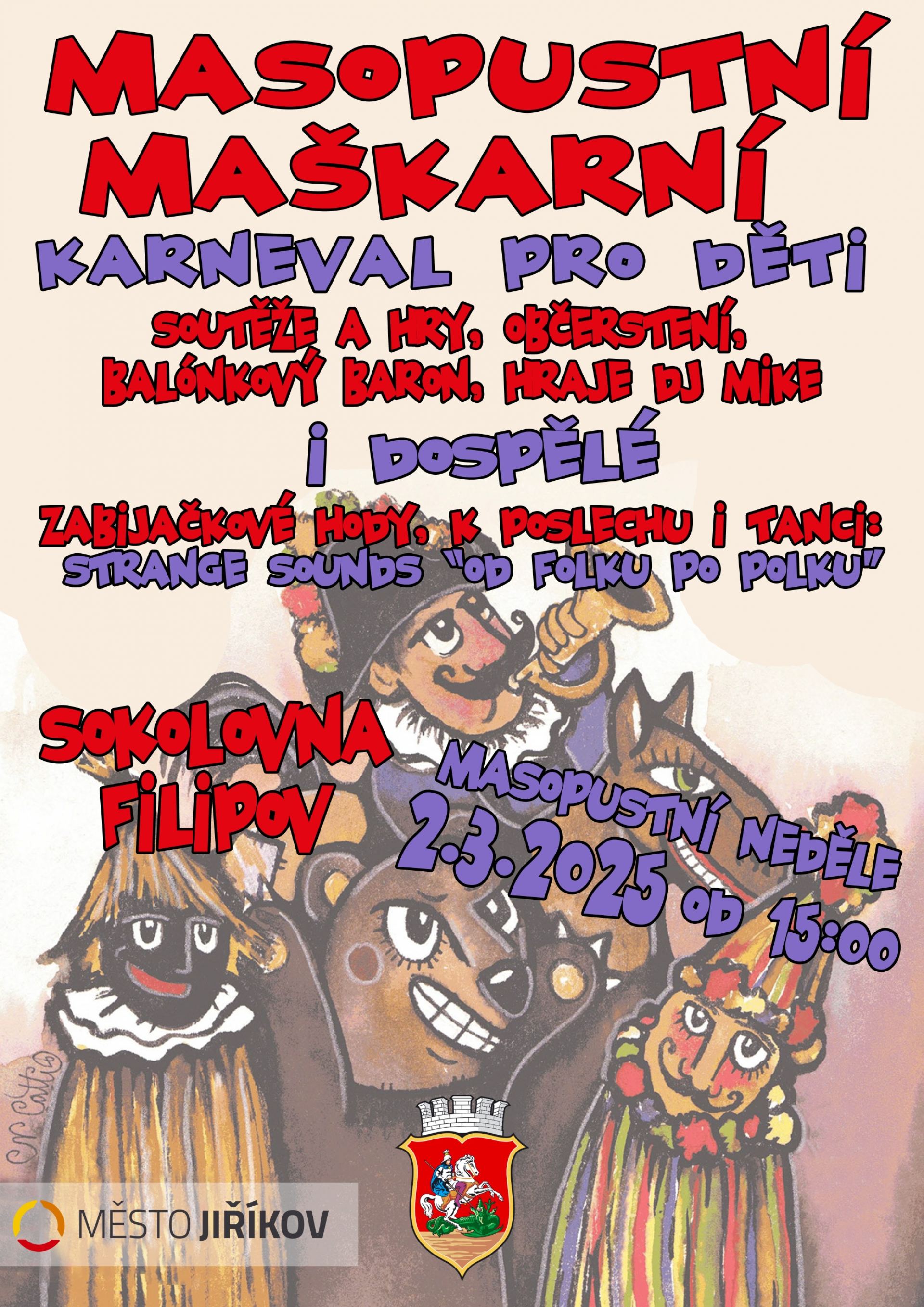Masopustní karneval pro děti i dospělé