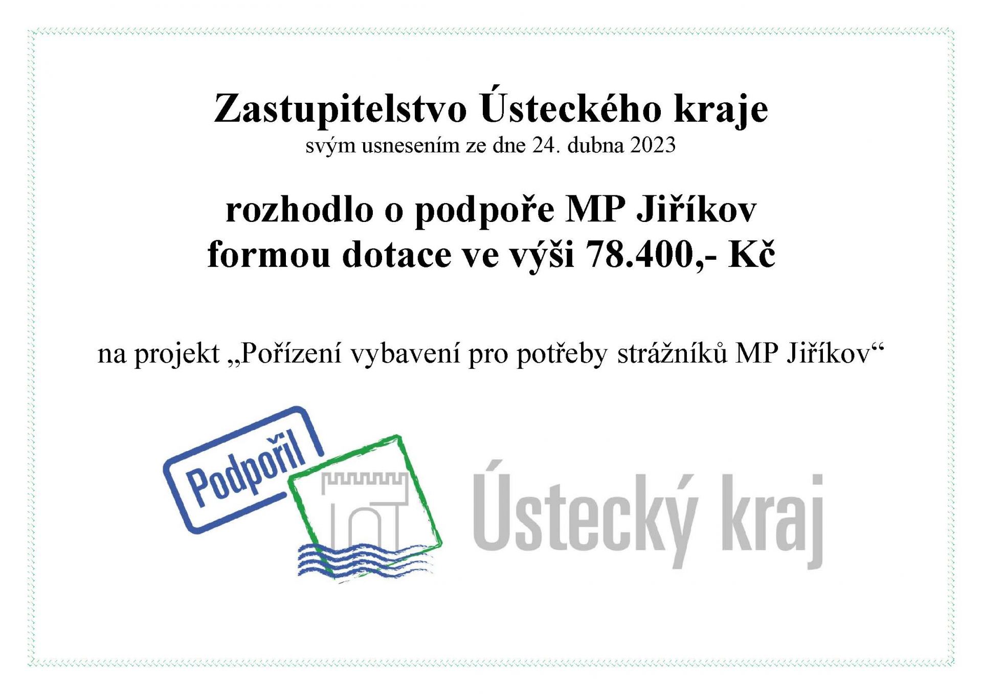 Pořízení vybavení pro potřeby strážníků MP Jiříkov